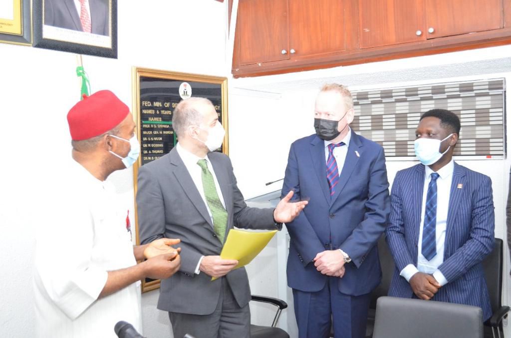Meeting of H.E. Ambassador Georg Steiner, Swiss Ambassador to Nigeria with H.E. Dr. Ogbonnaya Onu to discuss the inaugural Swiss-Nigerian Innovation Forum