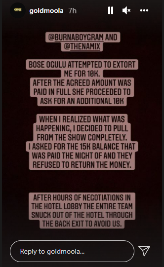 Gold Moola and Emmanuel Uzoh vs Burna Boy and Bose Ogulu. (Instagram/GoldMoola)