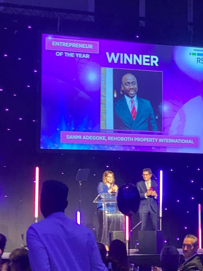 Nigeria's Sanmi Adegoke becomes the first Black recipient of entrepreneur of the year at the UK Property Awards 2021