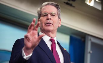 Scott Bessent speaking and gesturing.