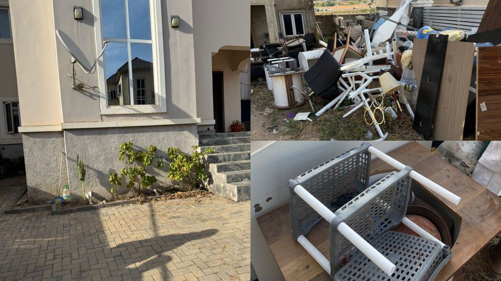 Images of Mr. Tunde Omosebi's household properties outside the apartment. [Pulse Nigeria/Original]