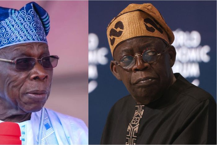 L-R: Ex-president Olusegun Obasanjo and President Olusegun Tinubu. [Getty Images/X, formerly Twitter]