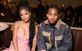 Halle Bailey and DDG are seen at the Gucci show during Milan Fashion Week Fall/Winter 2023/24 on February 24, 2023.Daniele Venturelli/Getty Images for Gucci