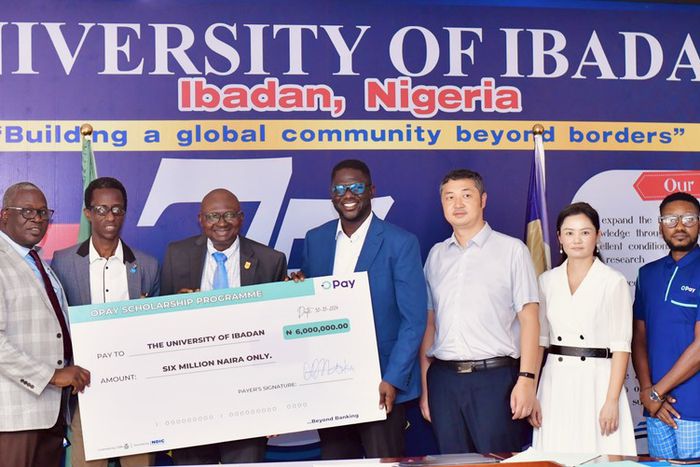 University of Ibadan's Vice-Chancellor with some academic staff and representatives from OPay