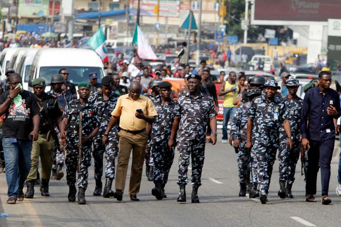 Operatives of the Nigerian Police Force (NPF). [Getty Images]