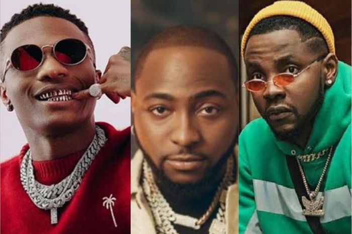 Kizz Daniel, Davido, and Wizkid.