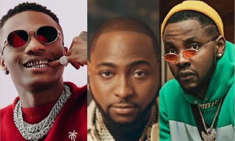 Kizz Daniel, Davido, and Wizkid.