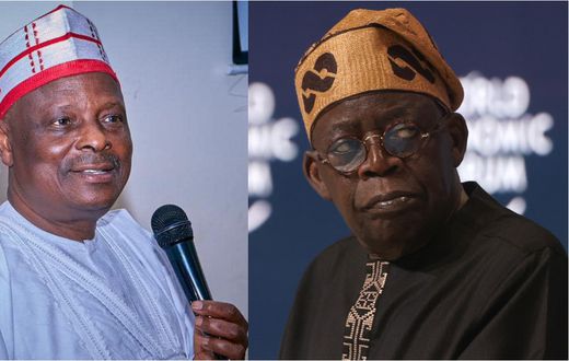 L-R: Former Kano State Governor Rabiu Kwankwaso and President Bola Tinubu. [Facebook/Getty Images].