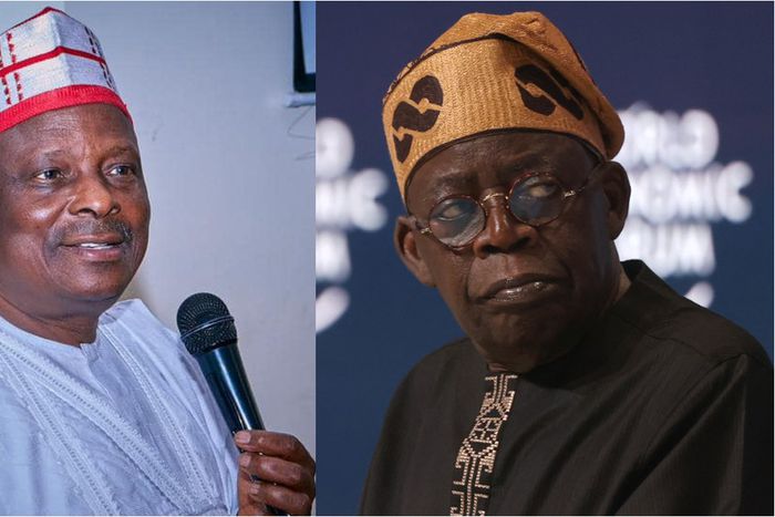 L-R: Former Kano State Governor Rabiu Kwankwaso and President Bola Tinubu. [Facebook/Getty Images].