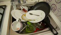 A video of dirty dishes