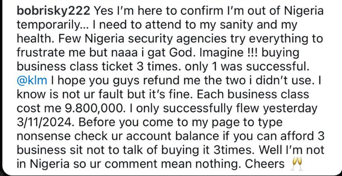 Bobrisky's post [Instagram/Bobrisky222]