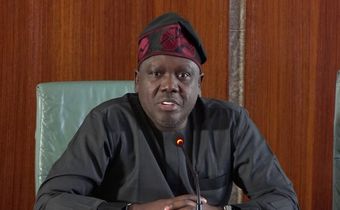 Daniel Bwala, former spokesman for Alhaji Atiku Abubakar, addressing State House correspondents, after paying a solidarity visit to President Bola Tinubu on Wednesday. [NAN]