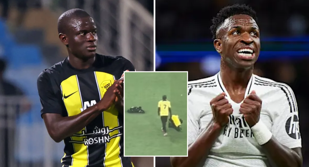 See humility — Fans compare N’Golo Kante to Vinicius Jr. after Al-Ittihad star stopped to clean up pitch in middle of a match