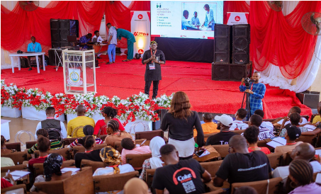 A participant engaging with a facilitator in Ogun state on 14 October