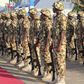 Troops from operation Hadin Kai Maimalari line up at the Aiir Force Base in Maiduguri on December 11, 2023 during Nigerian President Bola Tinubu visit to the start of the Chief of Army Staff's (COAS) Annual Conference 2023. [Getty Images]