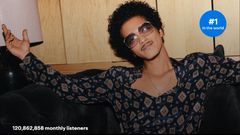 Bruno Mars breaks all-time Spotify monthly listener record
