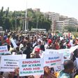 Streams of protesters at the three arm zone in Abuja on Tuesday, November 5. [Original]