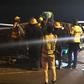 Men of the Lagos State Emergency Management Agency (LASEMA) Response Unit working on Third Mainland Bridge