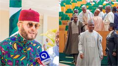 L-R: Hon. Alex Ikwechegh and Members of the House of Representatives. [Facebook]