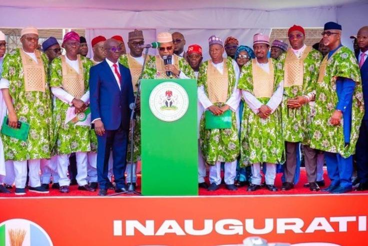 Vice President Kashim Shettima speaking at Governor Monday Okpebholo's inauguration on Tuesday, November 12. [Facebook]
