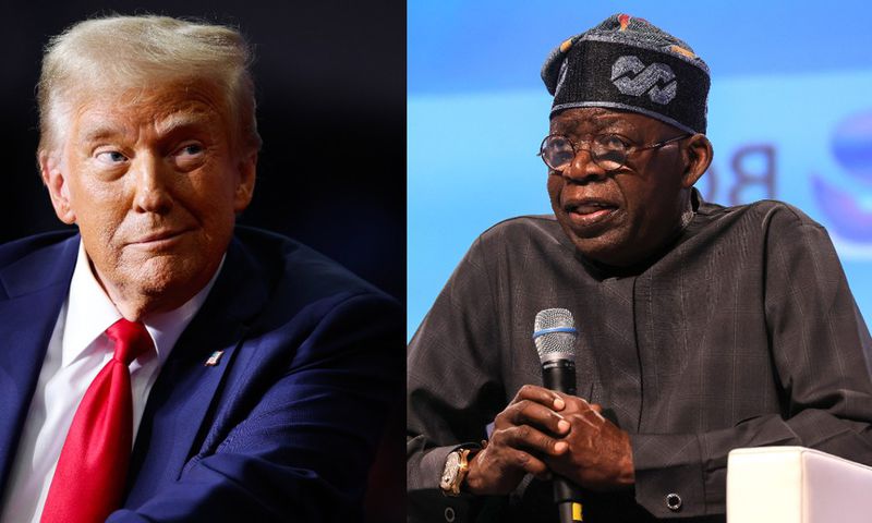 L-R: US President-elect, Donald Trump and Nigeria's President Bola Tinubu. [Getty Images]