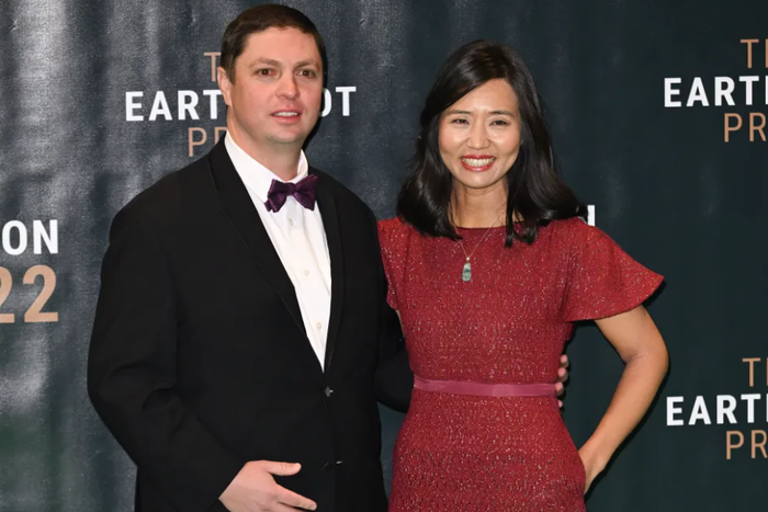 Conor Pewarski and his wife Michelle Wu [Karwai Tang/WireImage - Getty Images]