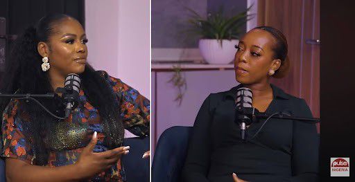 'Who Do You Think You Are Podcast' Host, Elizabeth Osho with podcast guest, Omotade Alade