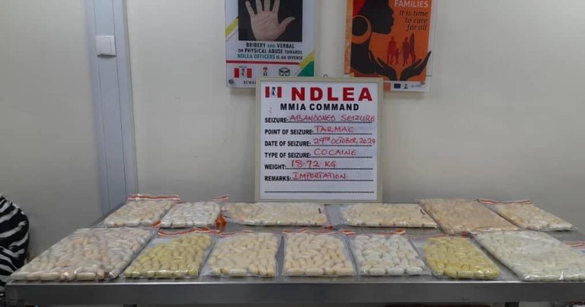 NDLEA seizes ₦4bn worth of cocaine abandoned at Lagos airport, arrests ...