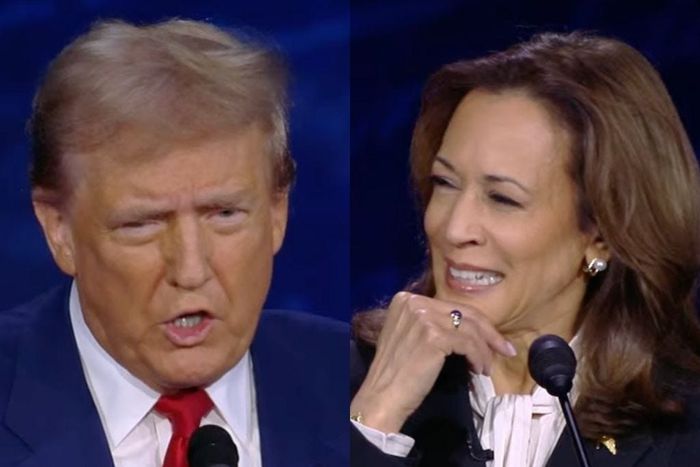 Former President Donald Trump and Vice President Kamala Harris.Screenshot from ABC News