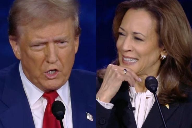 Former President Donald Trump and Vice President Kamala Harris.Screenshot from ABC News