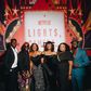 L-R Adeniyi Johnson, Femi Adebayo, Chioma Chukwuka, Aishat Lawal, Ronke Oshodi-Oke, Funky Mallam [Netflix]
