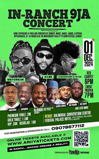 KCee, Ali Baba, Mayorkun, others to headline launch of IN-RANCH 9JA Reality TV Show