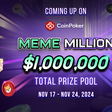 CoinPoker launches $1,000,000 Meme millions series featuring DOGE, SHIB & PEPE