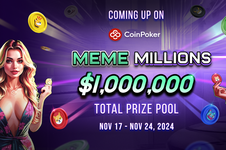 CoinPoker launches $1,000,000 Meme millions series featuring DOGE, SHIB & PEPE