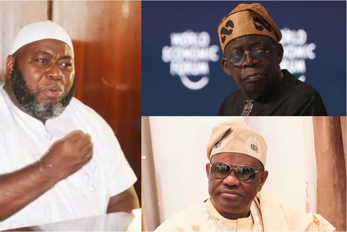 L-R: Former militant, Mujahid Asari-Dokubo, President Bola Tinubu and FCT Minister, Nyesom Wike. [Facebook]