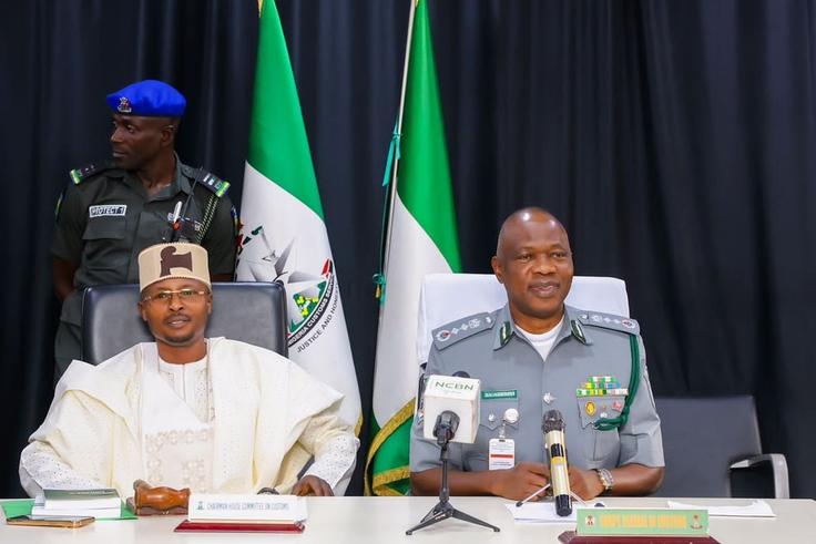L-R: Hon. Leke Abejide and Customs Comptroller General (CG) Bashir Adewale Adeniyi. [Facebook]