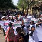 Thousands of protesters at the NNPC towers in Abuja on Monday, November 4. [Original]
