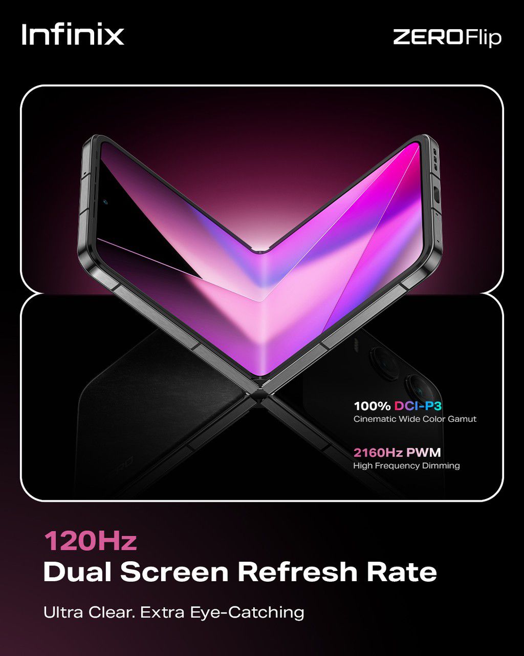 X6962 ZEROflip, 120Hz Dual Screen Refresh Rate