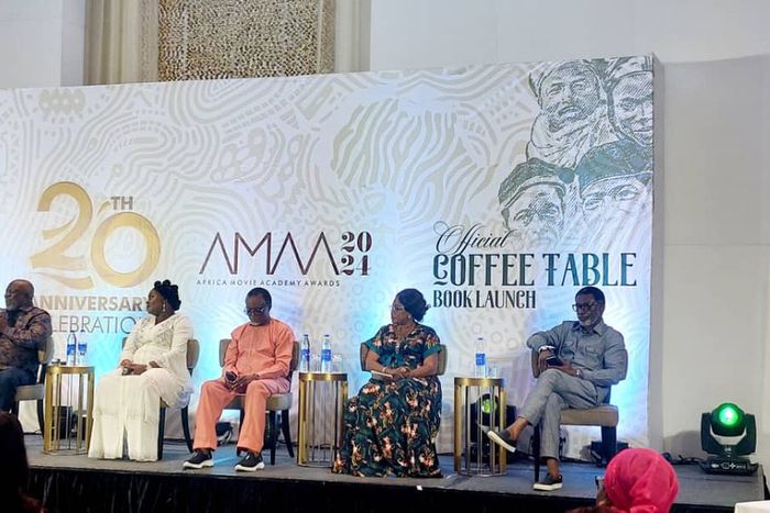 Dignitaries during the launch of a coffee table book by the board of Africa Movie Academy Awards (AMAA), in Lagos, on Friday.