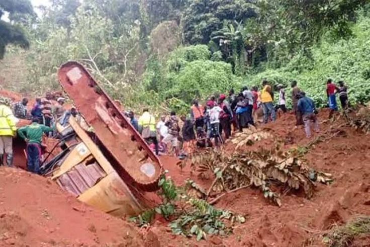 11 confirmed dead, 50 others still trapped in landslide in western Cameroon