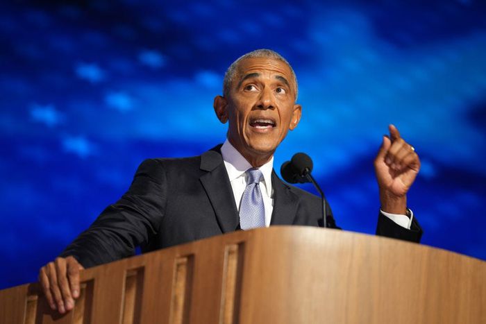 In his speech, former President Barack Obama threw his support behind Harris.