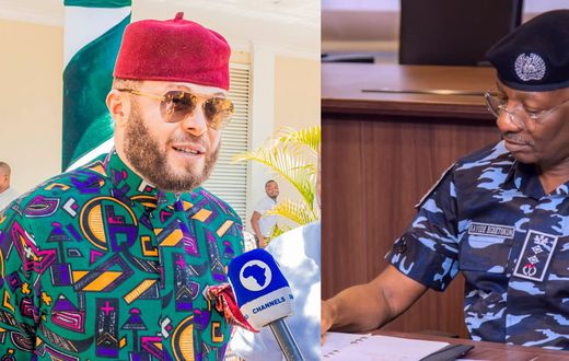 L-R: Hon. Alex Ikwechegh, and IGP Kayode Egbetokun. [Facebook]
