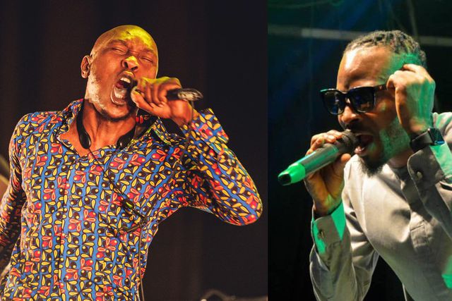 L-R: Grammy Award nominee, Seun Kuti and MTV Mama Award winner, 9ice. [Facebook/Getty Images]