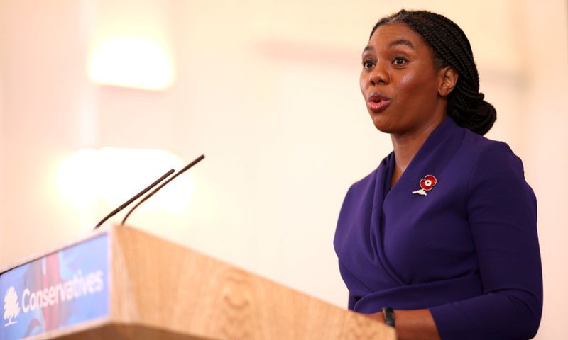 Kemi Badenoch gives a speech after becoming the new leader of the Conservative party after winning the Conservative Party leadership contest on November 2, 2024 in London, England. [Getty Images]