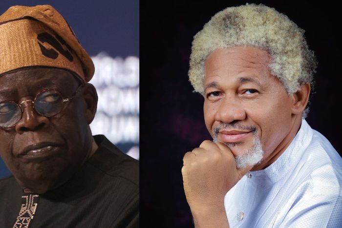 L-R: President Bola Tinubu and Barrister Malcolm Omirhobo. [Facebook/Getty Images]