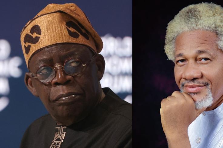 L-R: President Bola Tinubu and Barrister Malcolm Omirhobo. [Facebook/Getty Images]