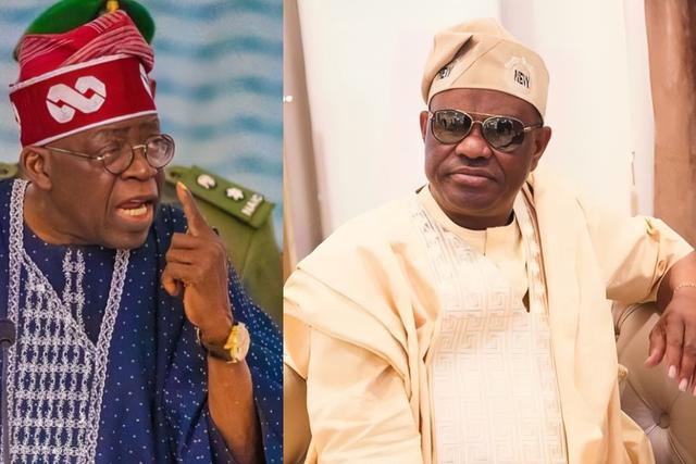 L-R: President Bola Tinubu and FCT Minister Nyesom Wike. [Facebook]