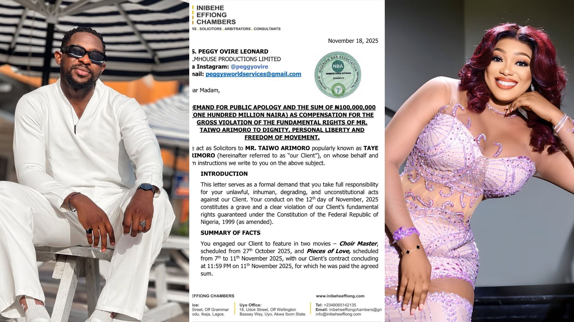 Taye Arimoro Files ₦100M Lawsuit Against Peggy Ovire | Pulse Nigeria