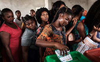 Nigerian women exercising their electoral rights during an election. [Getty Images]