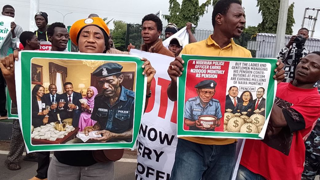 PHOTOS: IGP moves to calm retired officers as protest at National Assembly sparks tension
